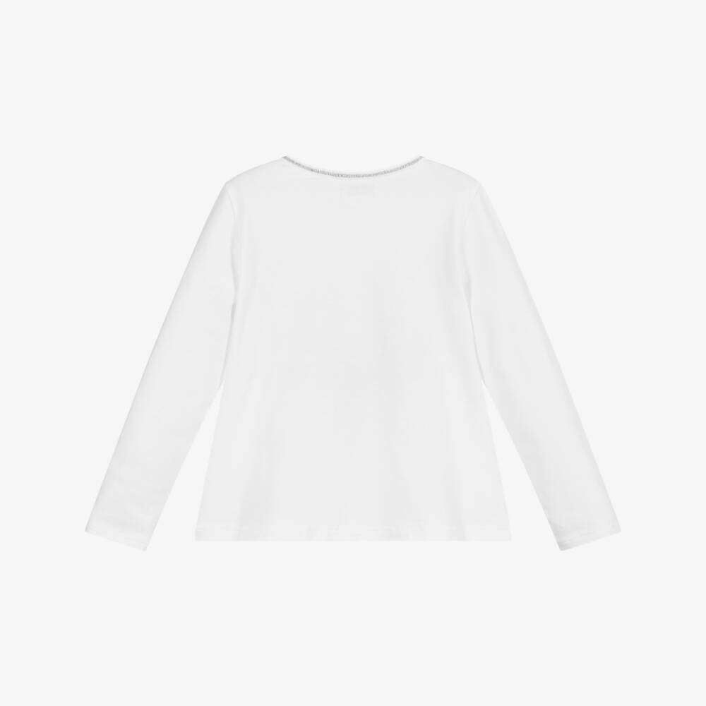 IKKS-Белый топ из органического хлопка для девочек | Childrensalon Outlet