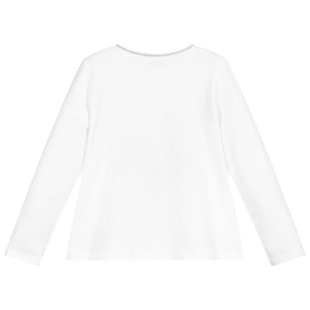 IKKS-توب قطن عضوي لون أبيض و كحلي للبنات | Childrensalon Outlet