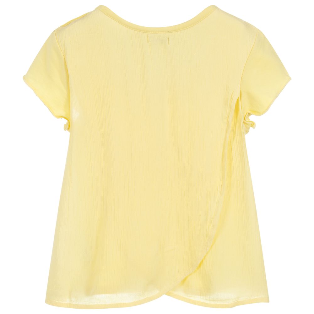 IKKS - Girls Yellow Flamingo T-Shirt 