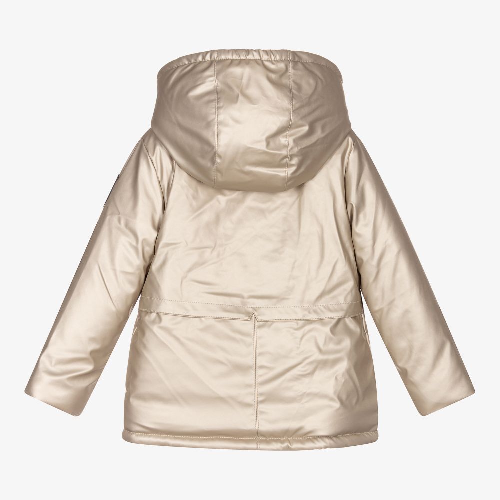 IKKS-Золотистое утепленное пальто с капюшоном | Childrensalon Outlet