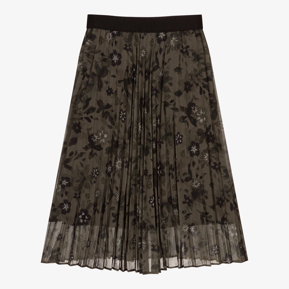 IKKS-Green Floral Plissé Skirt | Childrensalon Outlet