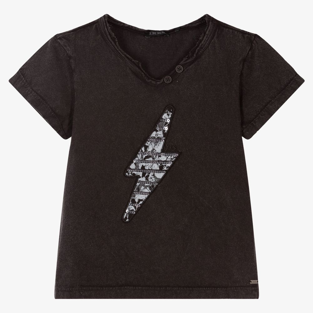 IKKS - Graues T-Shirt mit Blitzmotiv | Childrensalon
