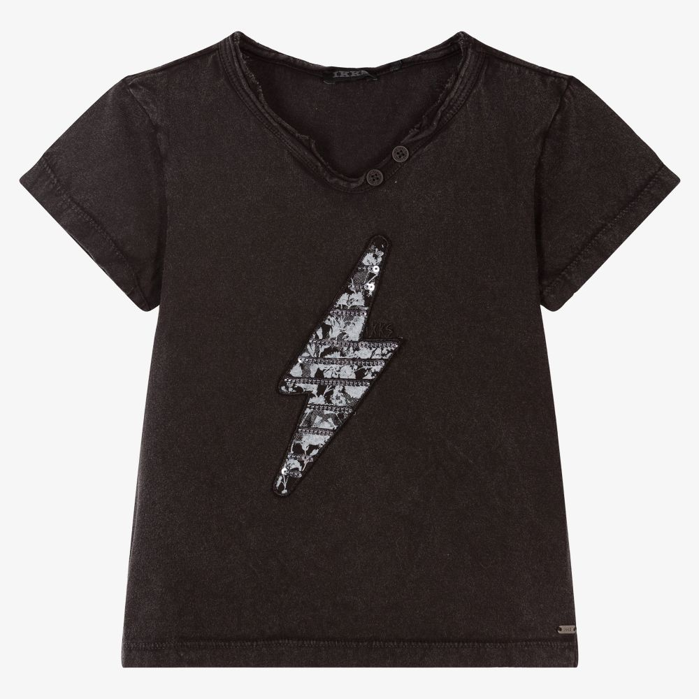 IKKS - T-shirt gris à imprimé éclair | Childrensalon