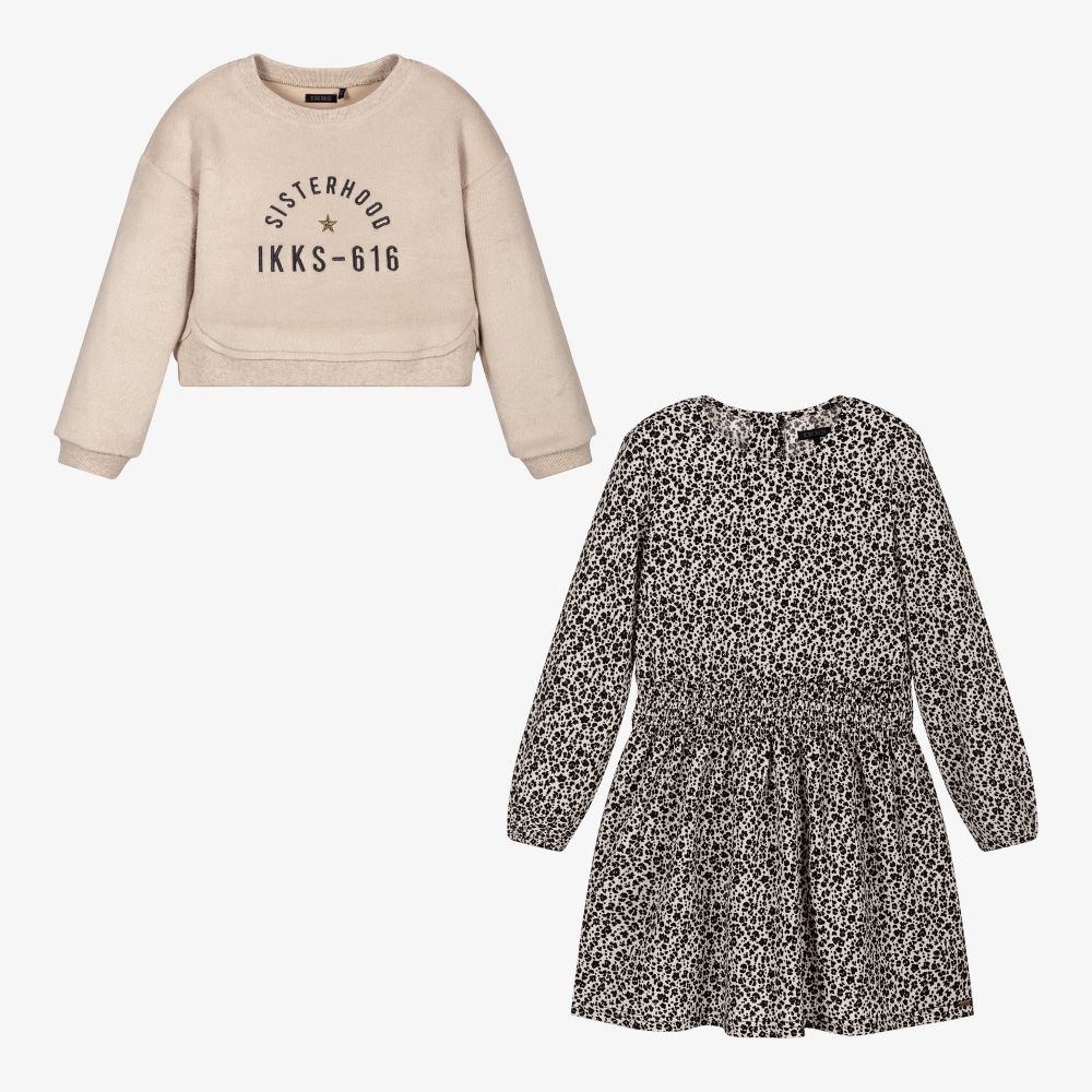 IKKS-Ivory & Black Dress Set | Childrensalon Outlet