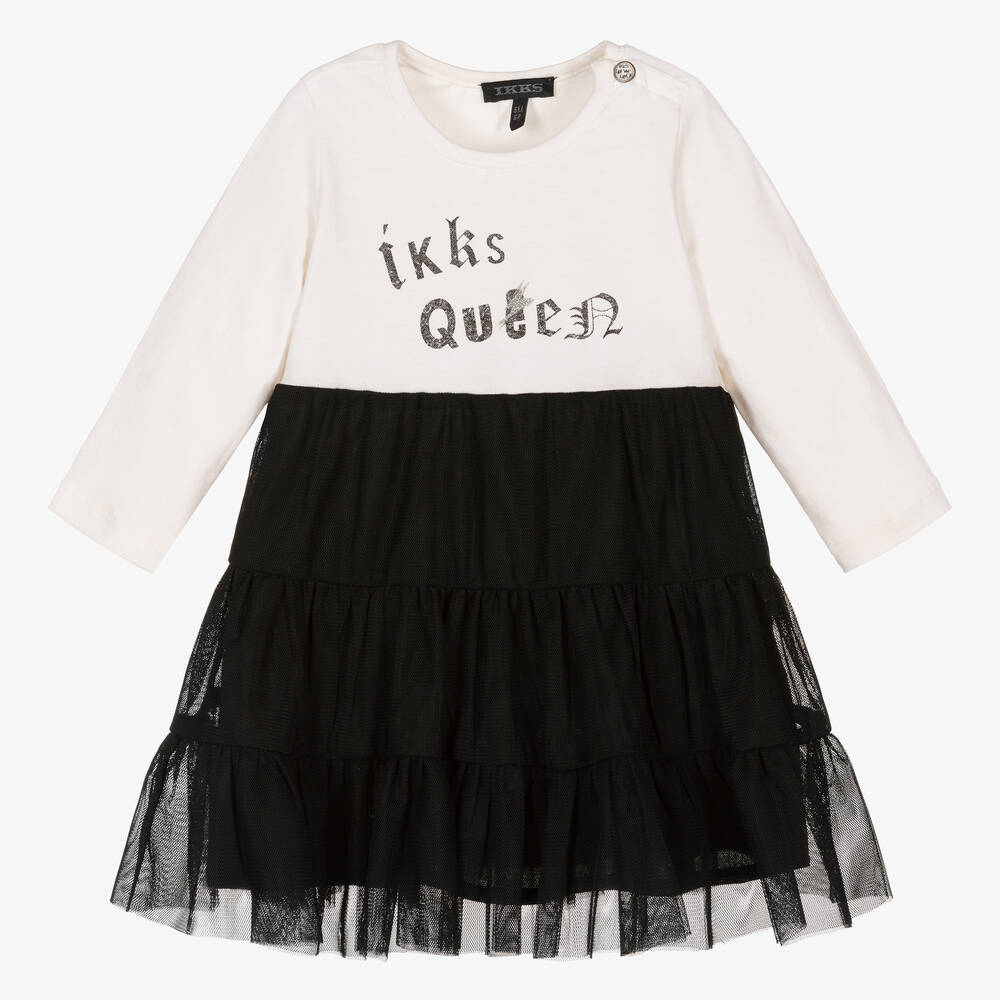IKKS - Ivory & Black Queen Dress | Childrensalon