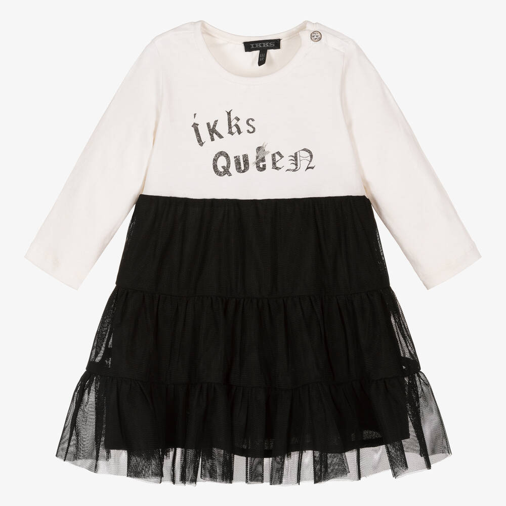 IKKS-Ivory & Black Queen Dress | Childrensalon Outlet