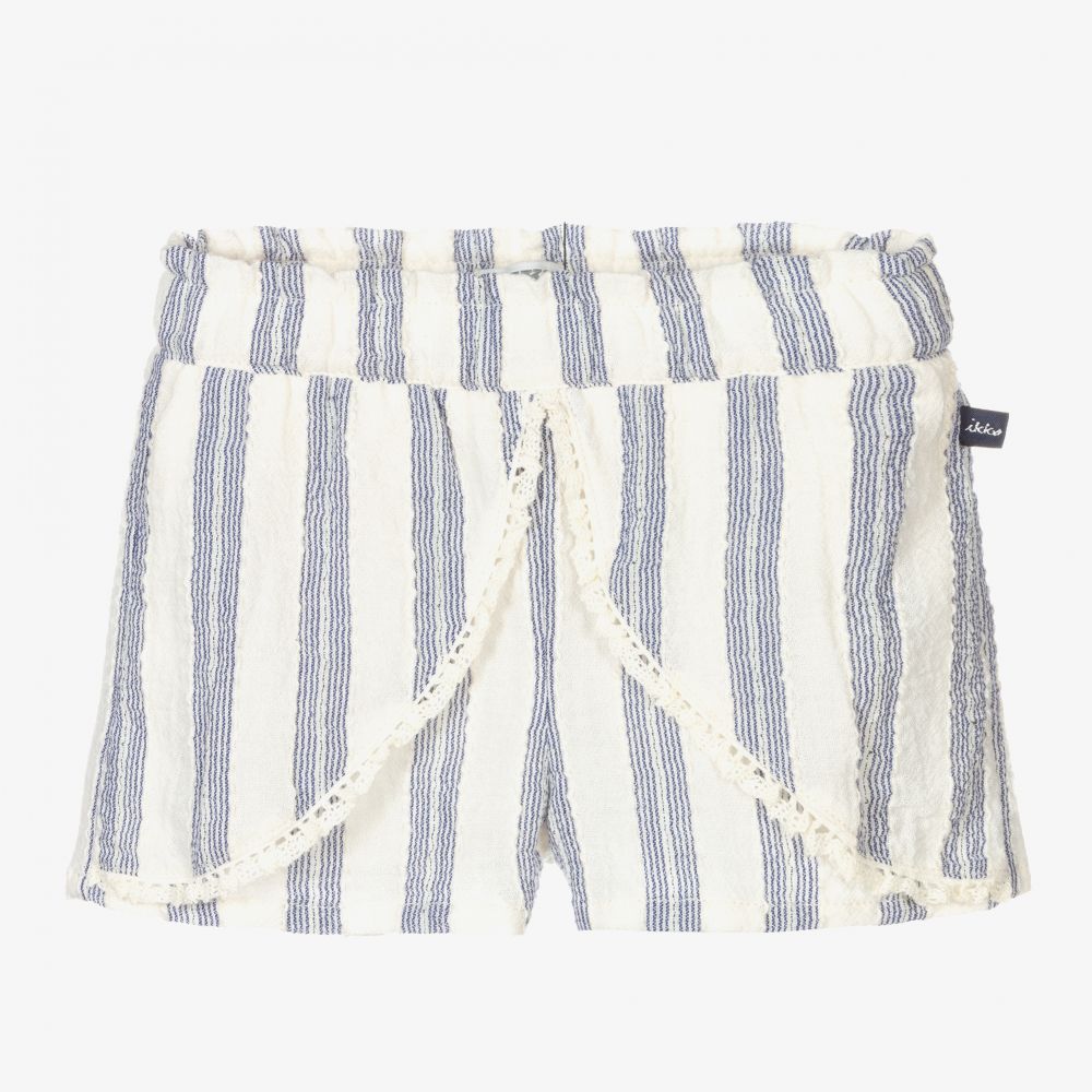IKKS - Ivory & Blue Striped Shorts | Childrensalon