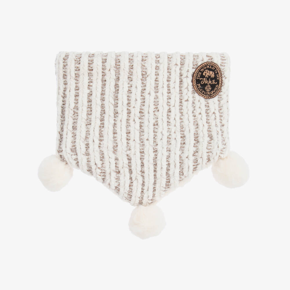 IKKS-Ivory Knitted Pom-Pom Snood | Childrensalon Outlet