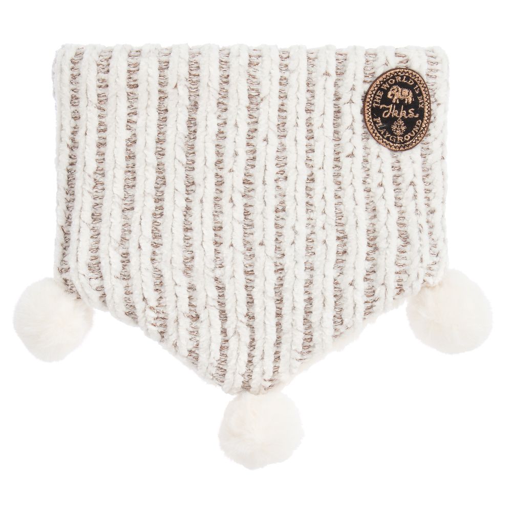 IKKS - Ivory Knitted Pom-Pom Snood | Childrensalon