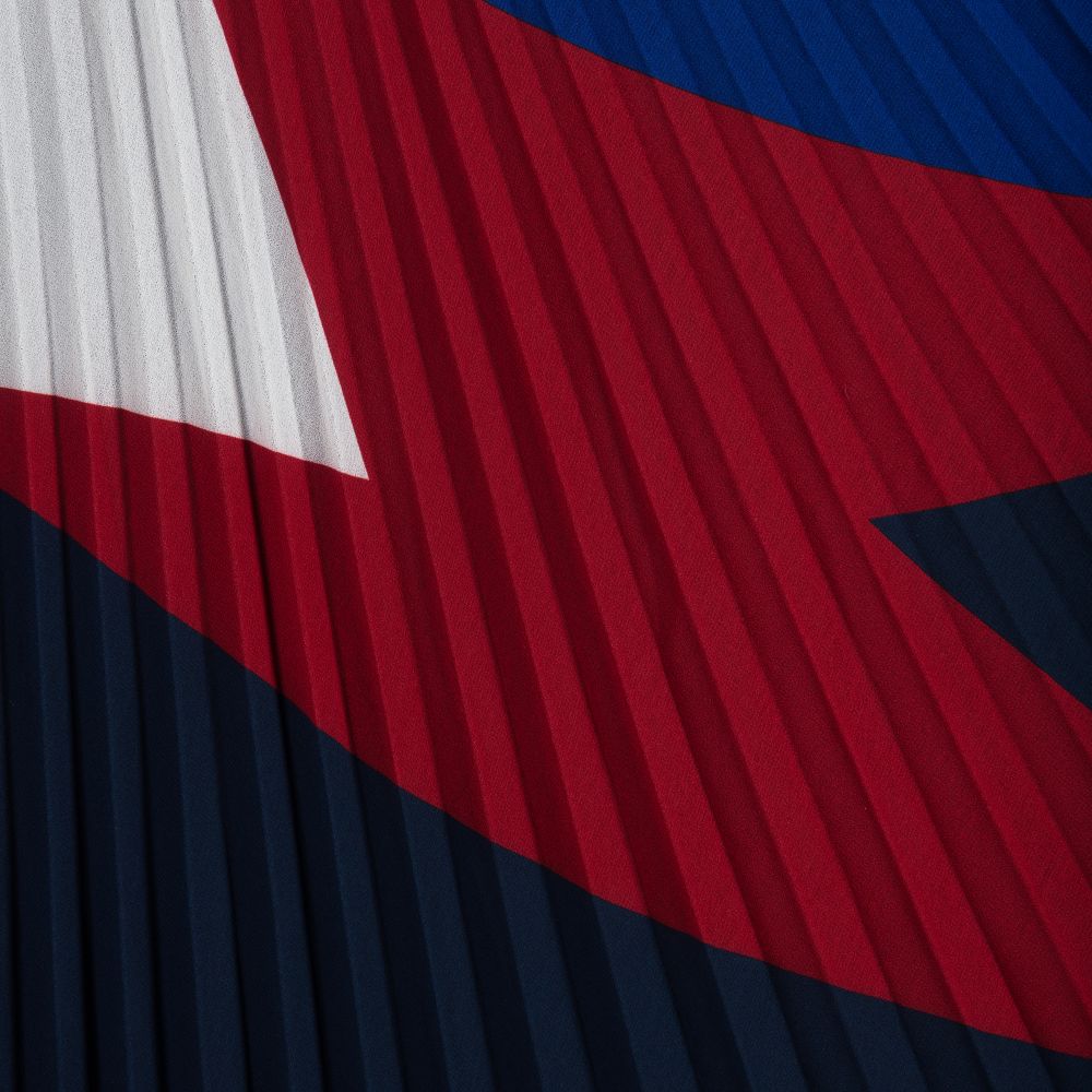 IKKS-Long Blue & Red Chiffon Skirt | Childrensalon Outlet