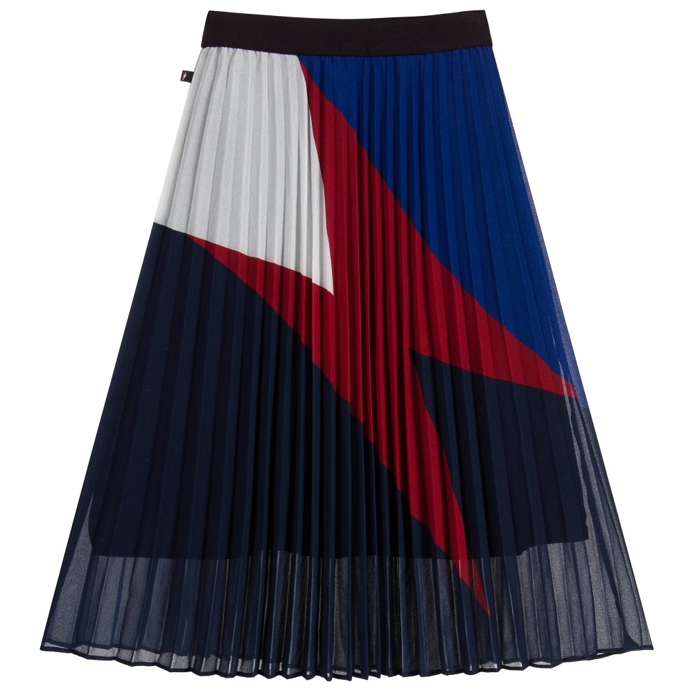 IKKS-Long Blue & Red Chiffon Skirt | Childrensalon Outlet