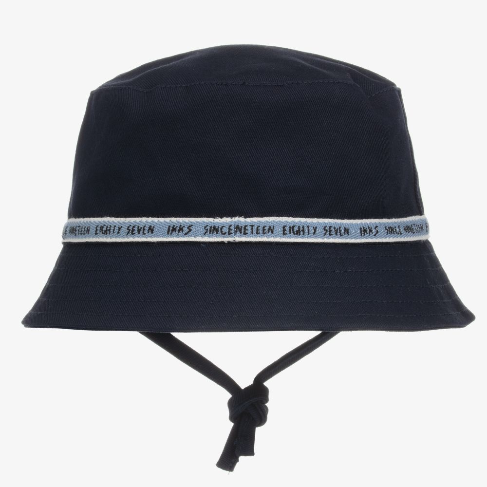IKKS-Navy Blue Cotton Bucket Hat | Childrensalon Outlet
