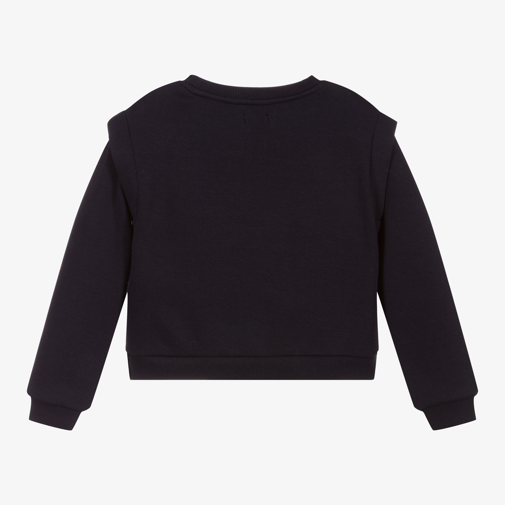 IKKS-Navy Blue Cropped Sweatshirt | Childrensalon Outlet