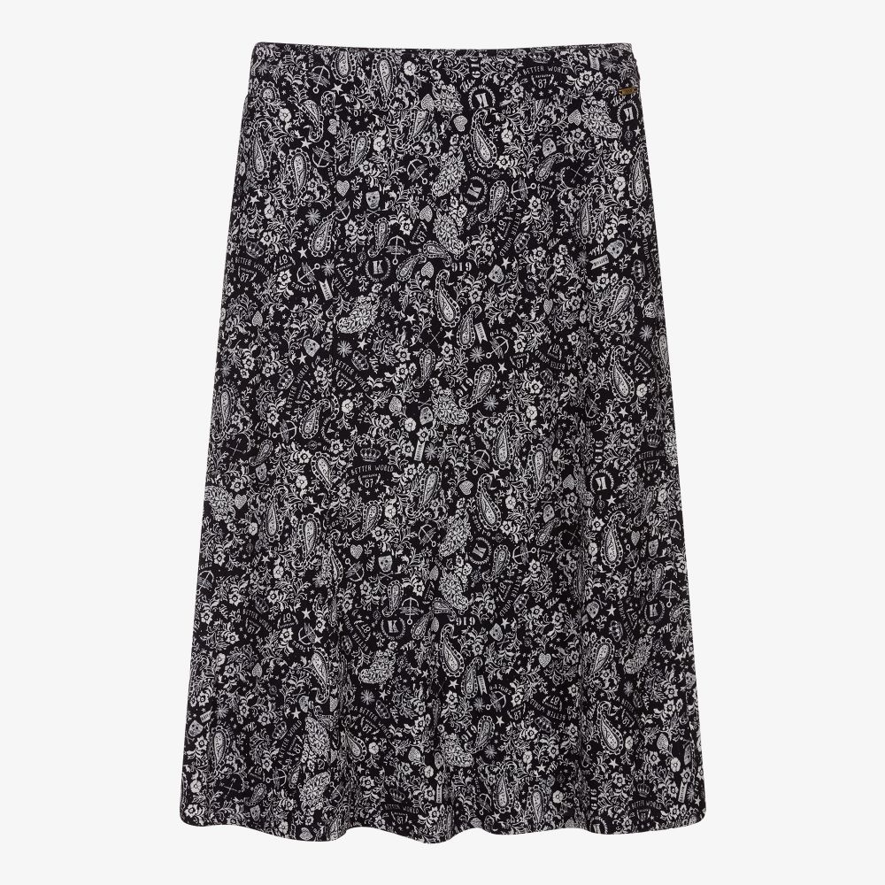 IKKS - Navy Blue Paisley Print Skirt | Childrensalon