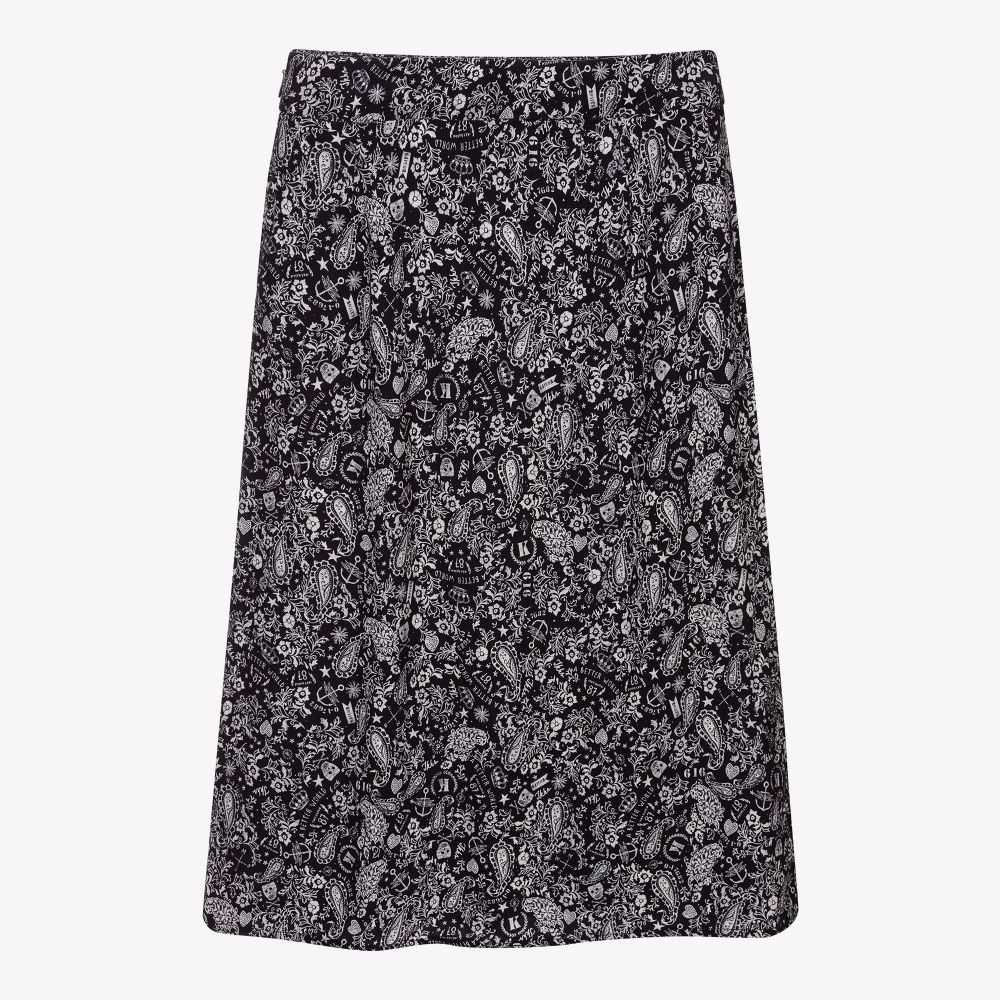 IKKS-Navy Blue Paisley Print Skirt | Childrensalon Outlet