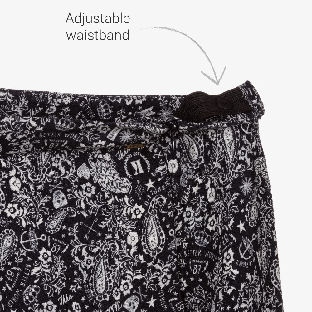 IKKS-Navy Blue Paisley Print Skirt | Childrensalon Outlet