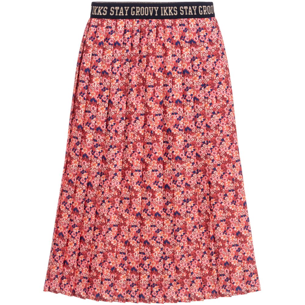 IKKS - Pink Floral Pleated Skirt | Childrensalon