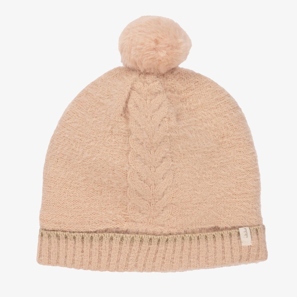 IKKS - Pink Knitted Pom-Pom Hat | Childrensalon