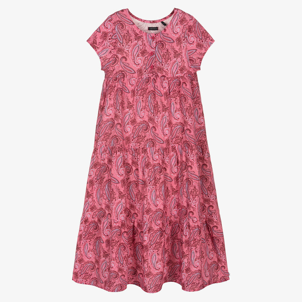 IKKS - Robe longue rose cachemire | Childrensalon