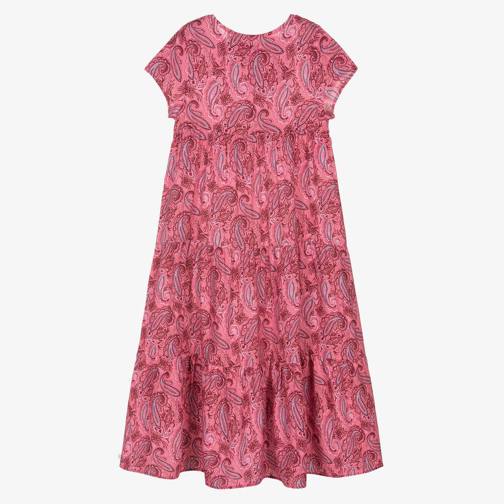 IKKS-Pink Paisley Long Dress | Childrensalon Outlet
