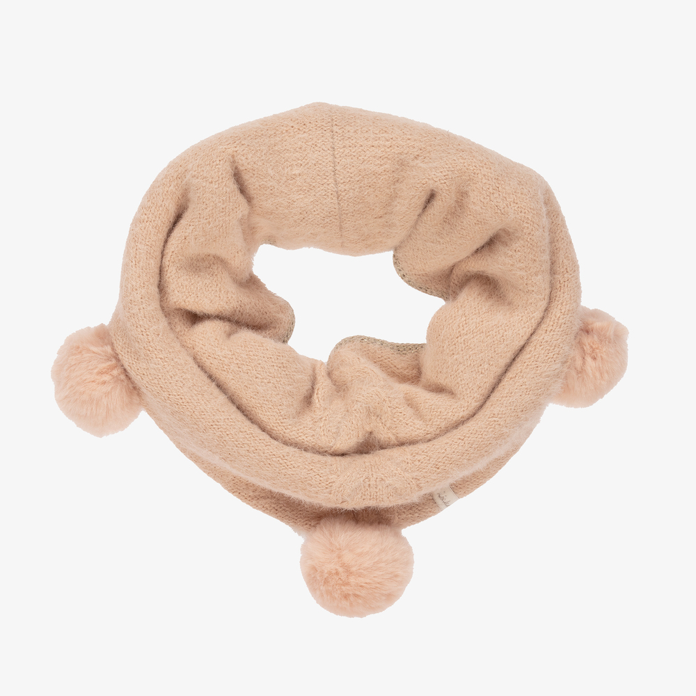 IKKS - Pink Pom-Pom Knitted Snood | Childrensalon