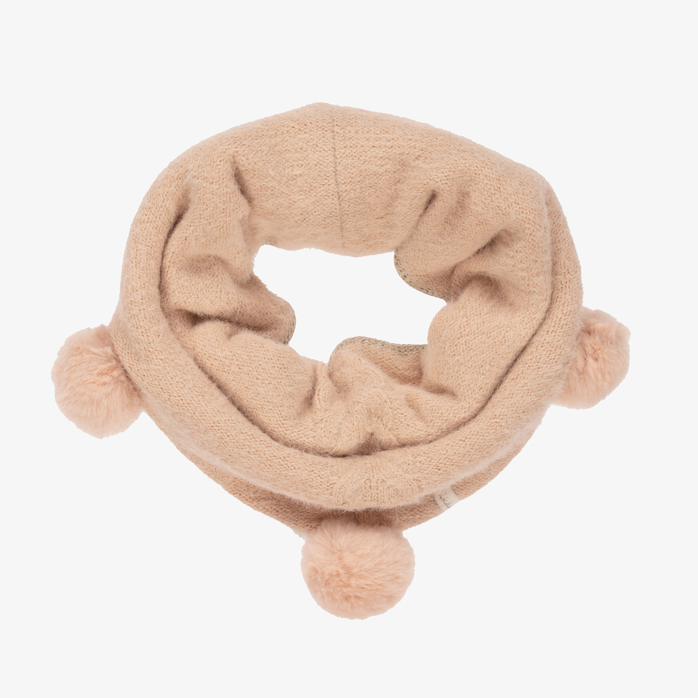 IKKS - Snood rose en maille à pompon | Childrensalon