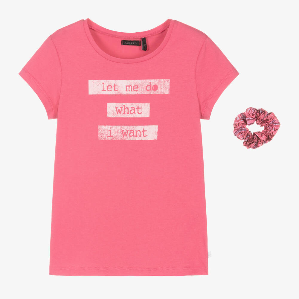 IKKS-Pink Side Knot T-Shirt | Childrensalon Outlet