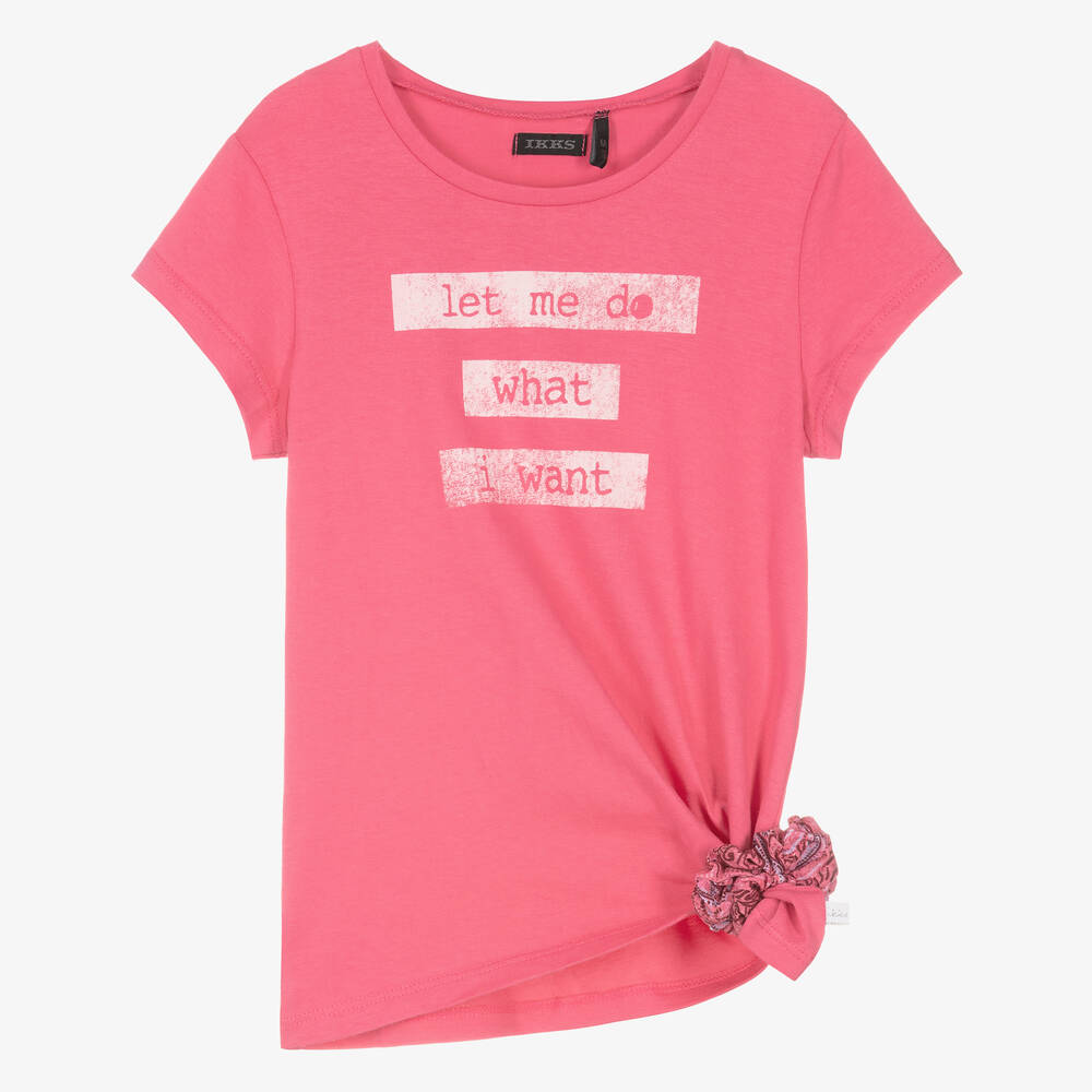 IKKS - Розовая футболка с узлом сбоку | Childrensalon