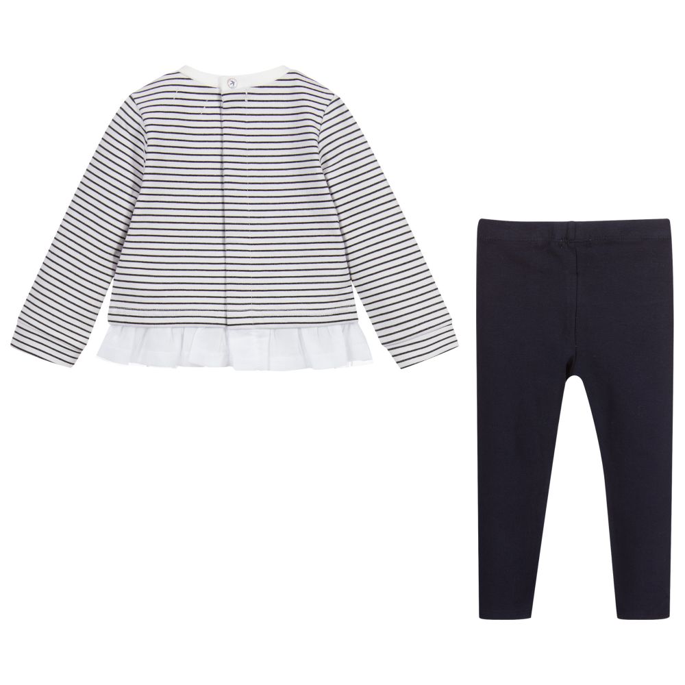 IKKS-White & Blue Leggings Set | Childrensalon Outlet