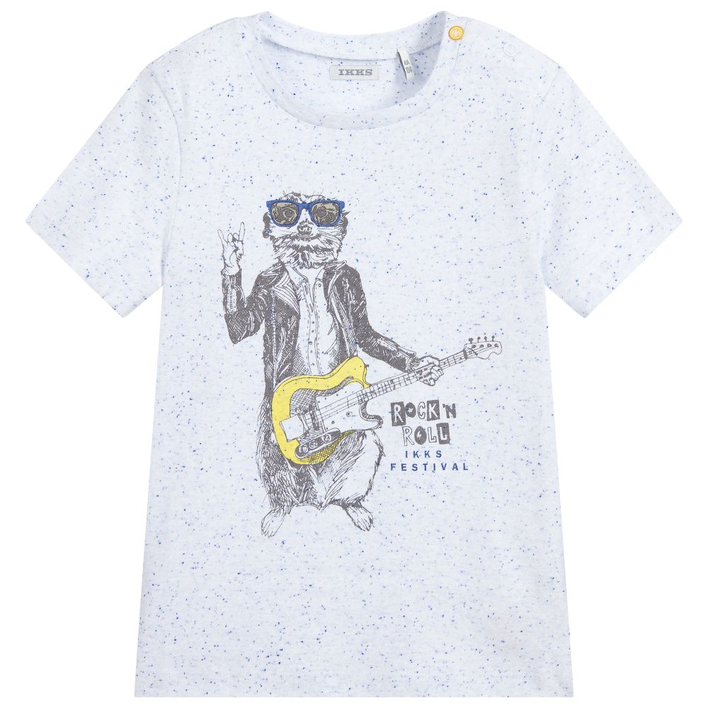 IKKS - White & Blue Speckled T-Shirt | Childrensalon