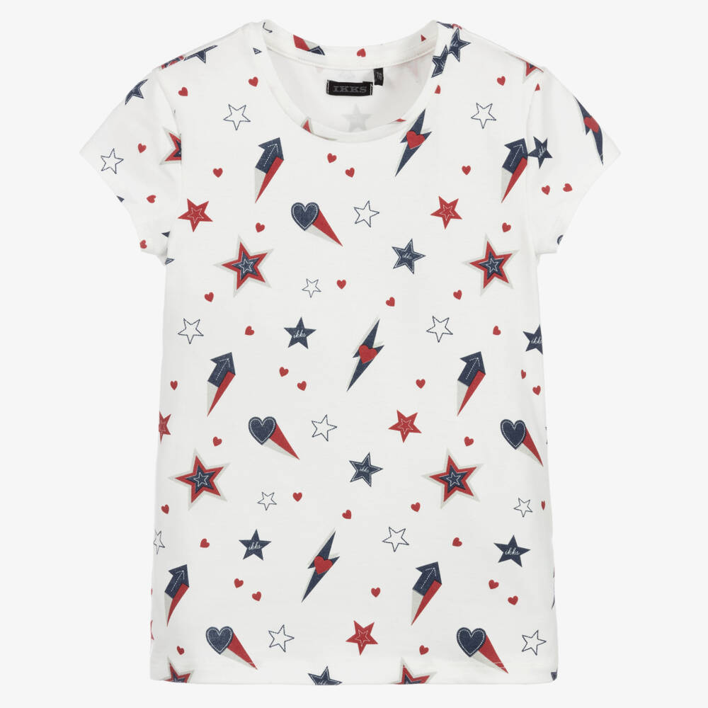 IKKS-White Cotton Lightning T-Shirt | Childrensalon Outlet