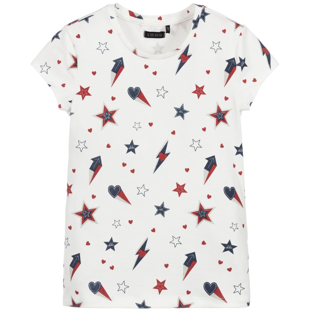 IKKS - White Cotton Lightning T-Shirt | Childrensalon