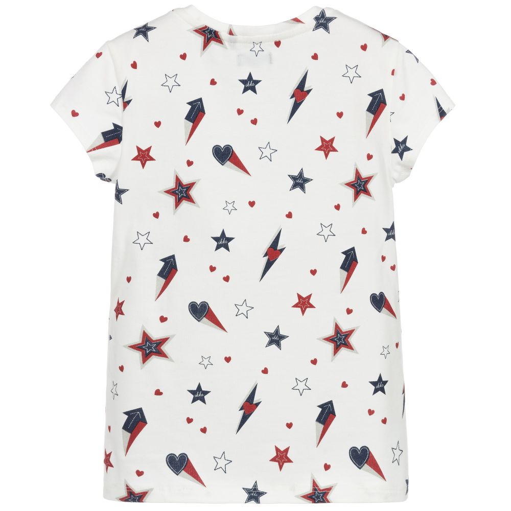 IKKS-White Cotton Lightning T-Shirt | Childrensalon Outlet