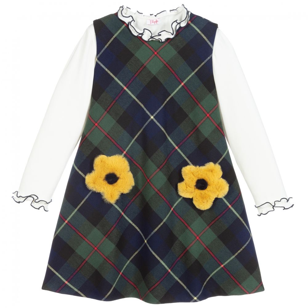 Il Gufo-2 Piece Tartan Dress Set | Childrensalon Outlet