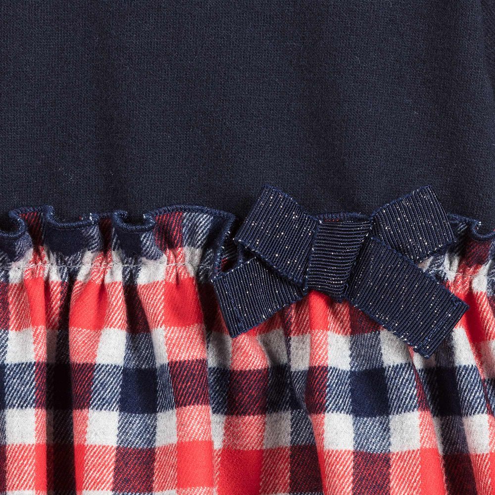 Il Gufo Baby Blue Red Check Dress Childrensalon Outlet