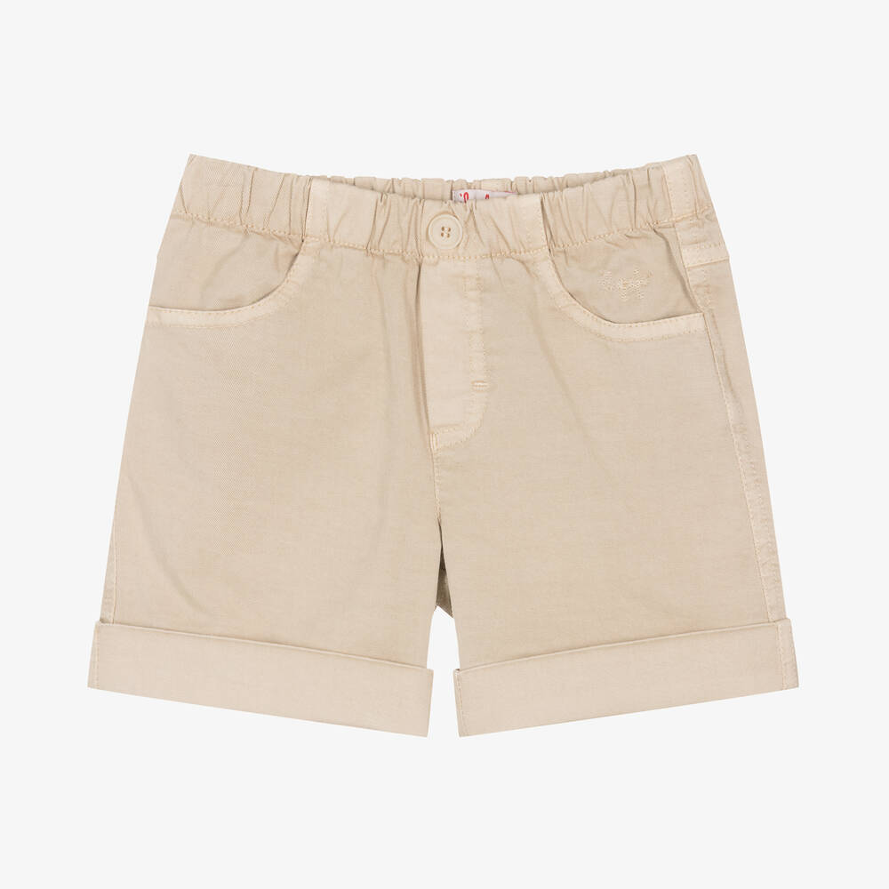 Il Gufo-Baby Boys Beige Cotton Twill Shorts | Childrensalon Outlet