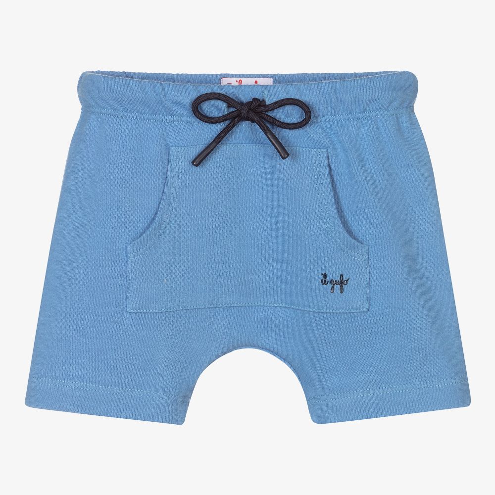 Il Gufo - Blaue Baby-Baumwoll-Shorts (J) | Childrensalon
