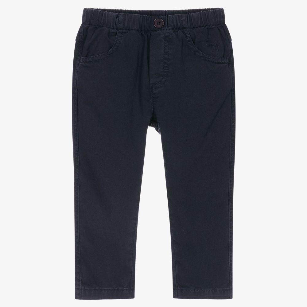 Il Gufo-Baby Boys Blue Twill Trousers | Childrensalon Outlet