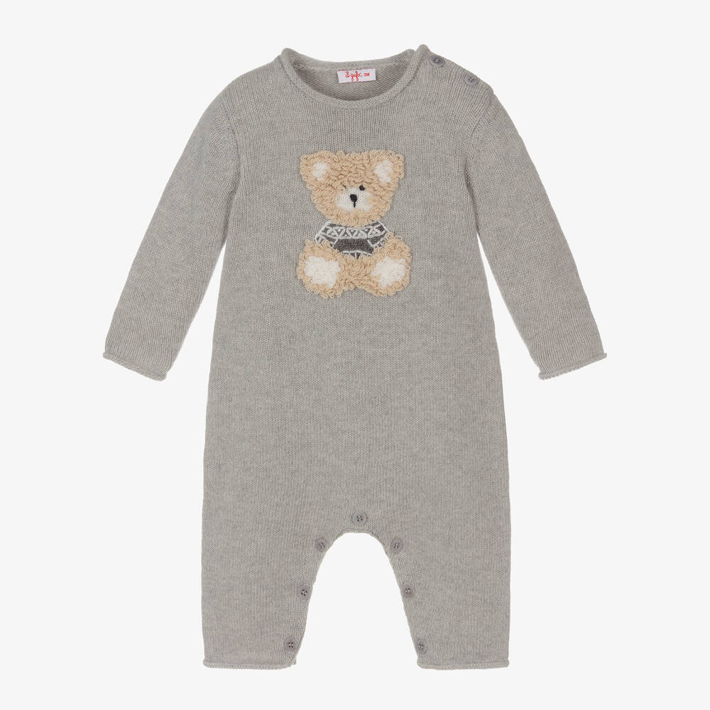 Il Gufo - Pyjama gris en laine bébé garçon | Childrensalon