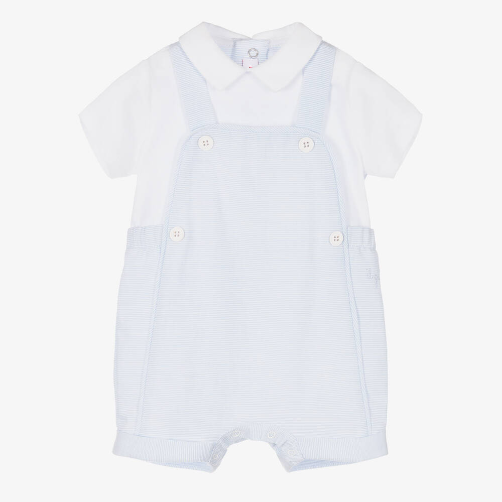 Il Gufo - Baby Boys White & Blue Shortie | Childrensalon