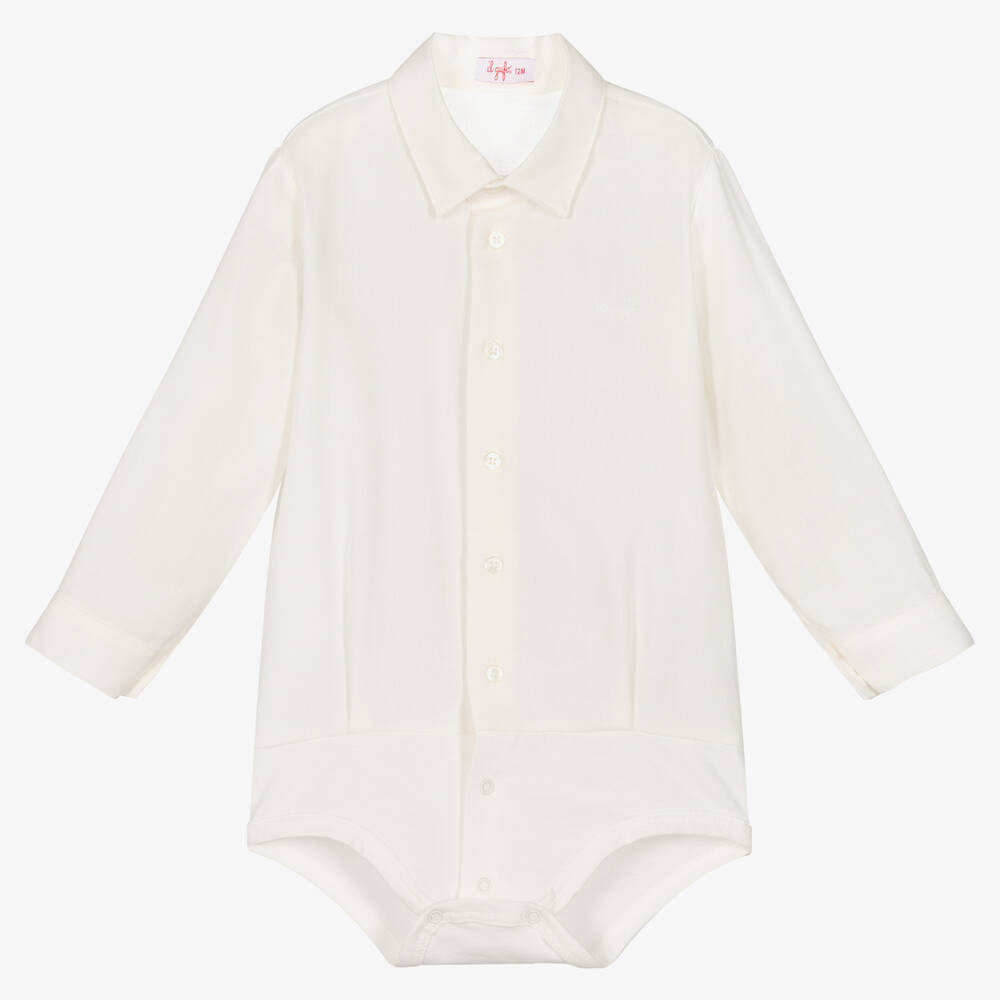 Il Gufo - Baby Boys White Cotton Bodysuit | Childrensalon