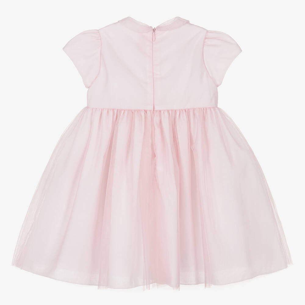Il Gufo-Baby Girls Pink Floral Tulle Dress | Childrensalon Outlet