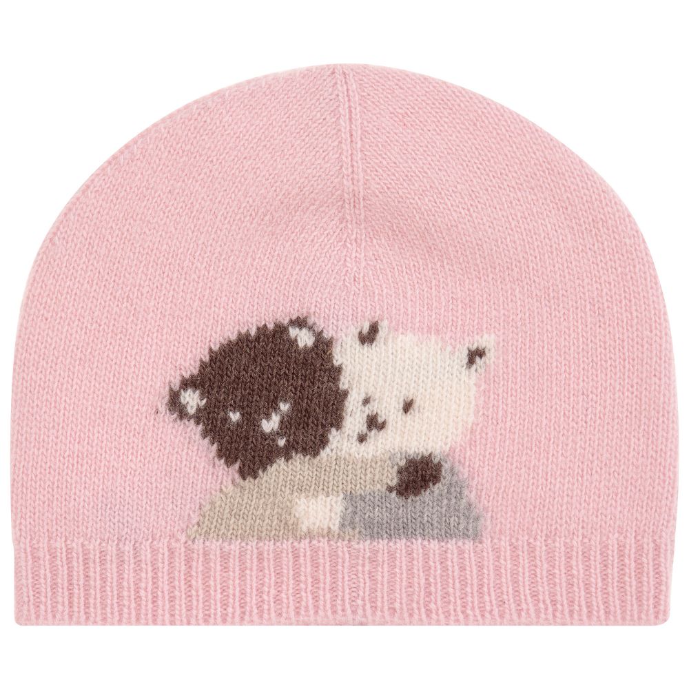 Il Gufo - قبعة صوف محبوك لون زهري للمولودات  | Childrensalon
