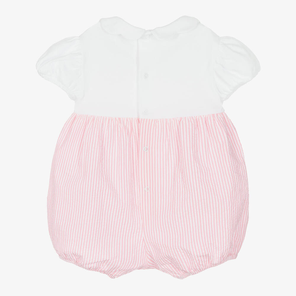 Il Gufo-Бело-розовый хлопковый песочник | Childrensalon Outlet