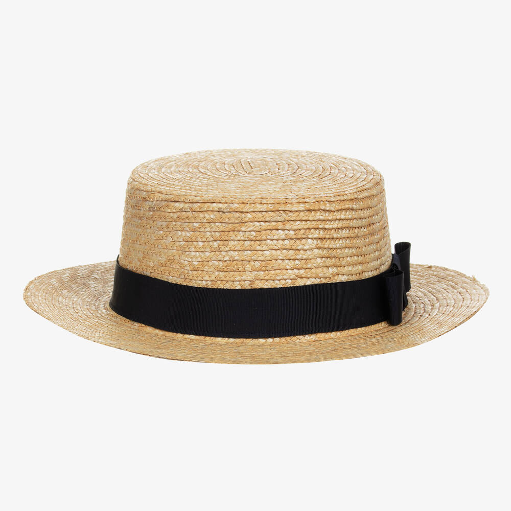 Il Gufo - Beige & Blue Straw Hat | Childrensalon