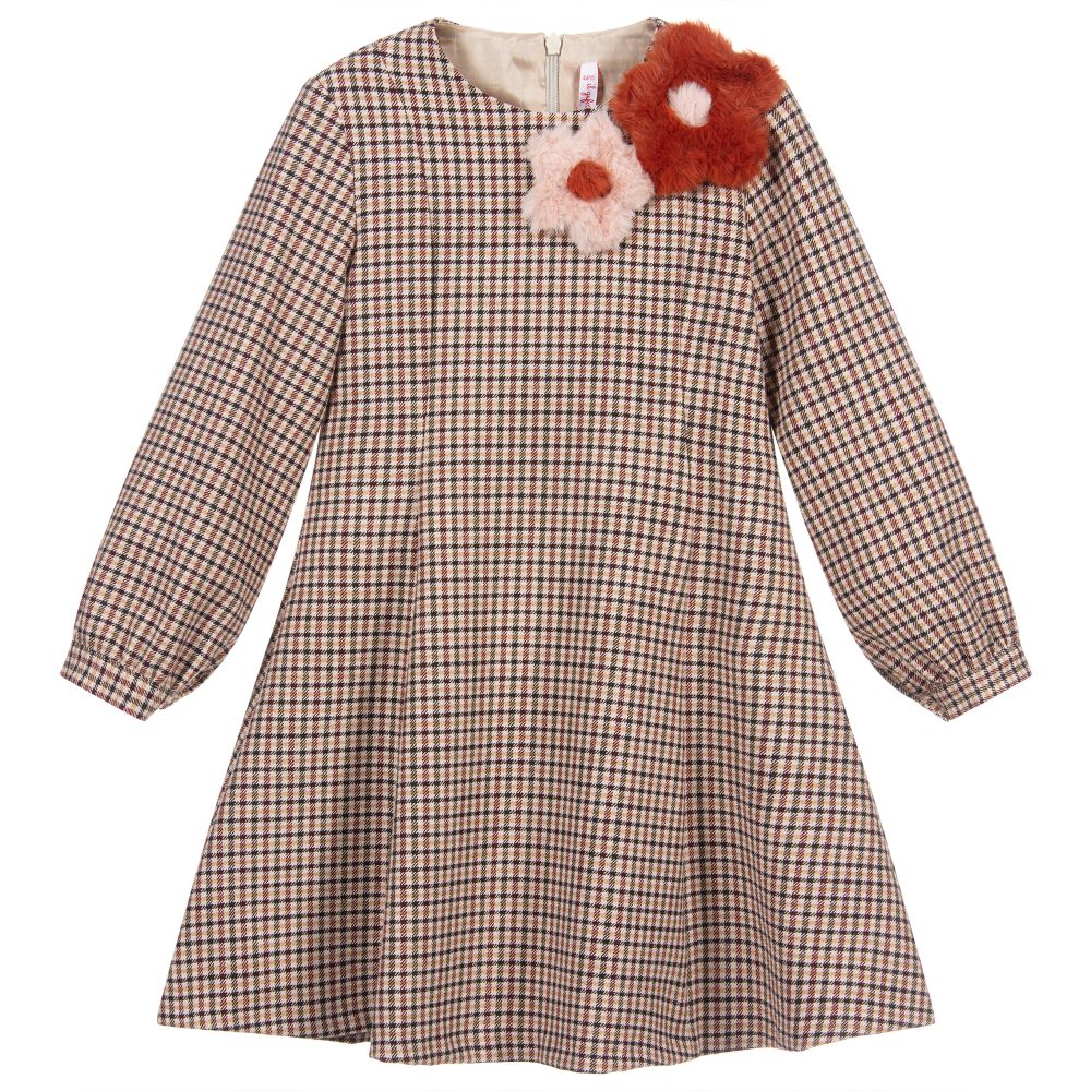 Il Gufo - Beige Check Dress | Childrensalon