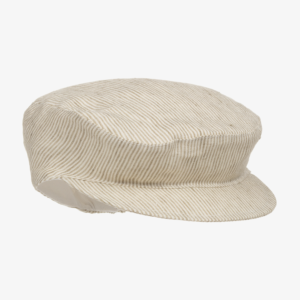 Il Gufo - Casquette plate beige en lin | Childrensalon