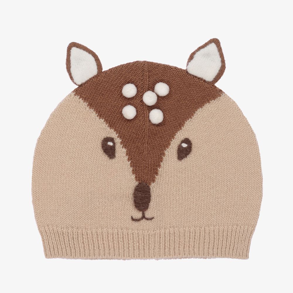 Il Gufo - Bonnet beige en laine Faon | Childrensalon