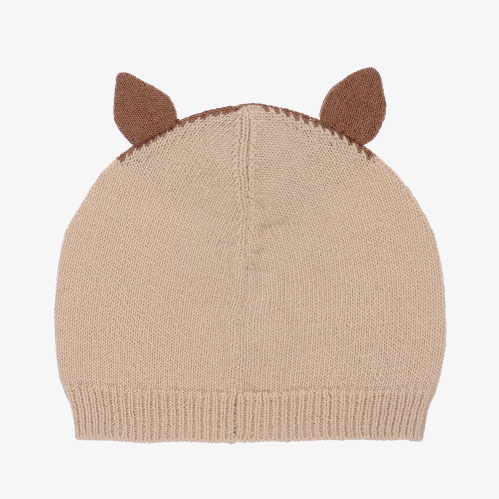 Il Gufo-قبعة صوف لون بيج للأطفال | Childrensalon Outlet