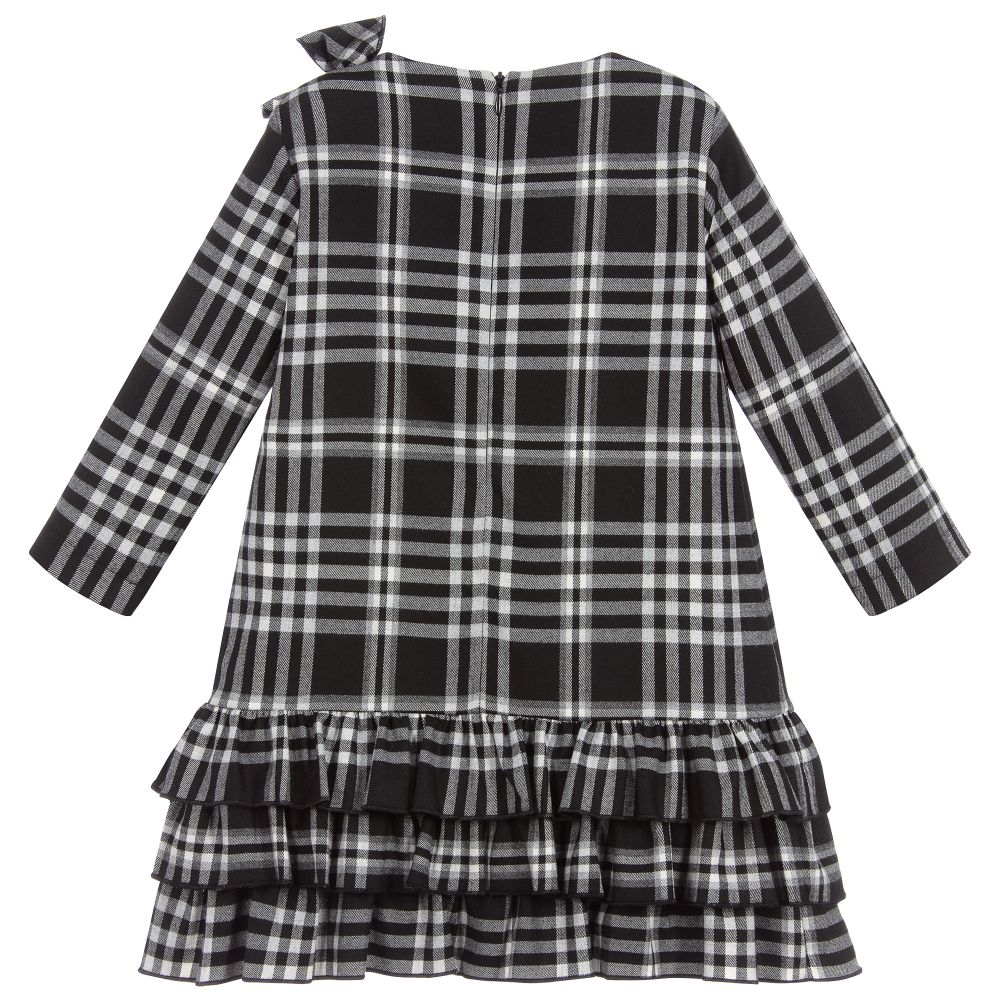 black and white tartan dress